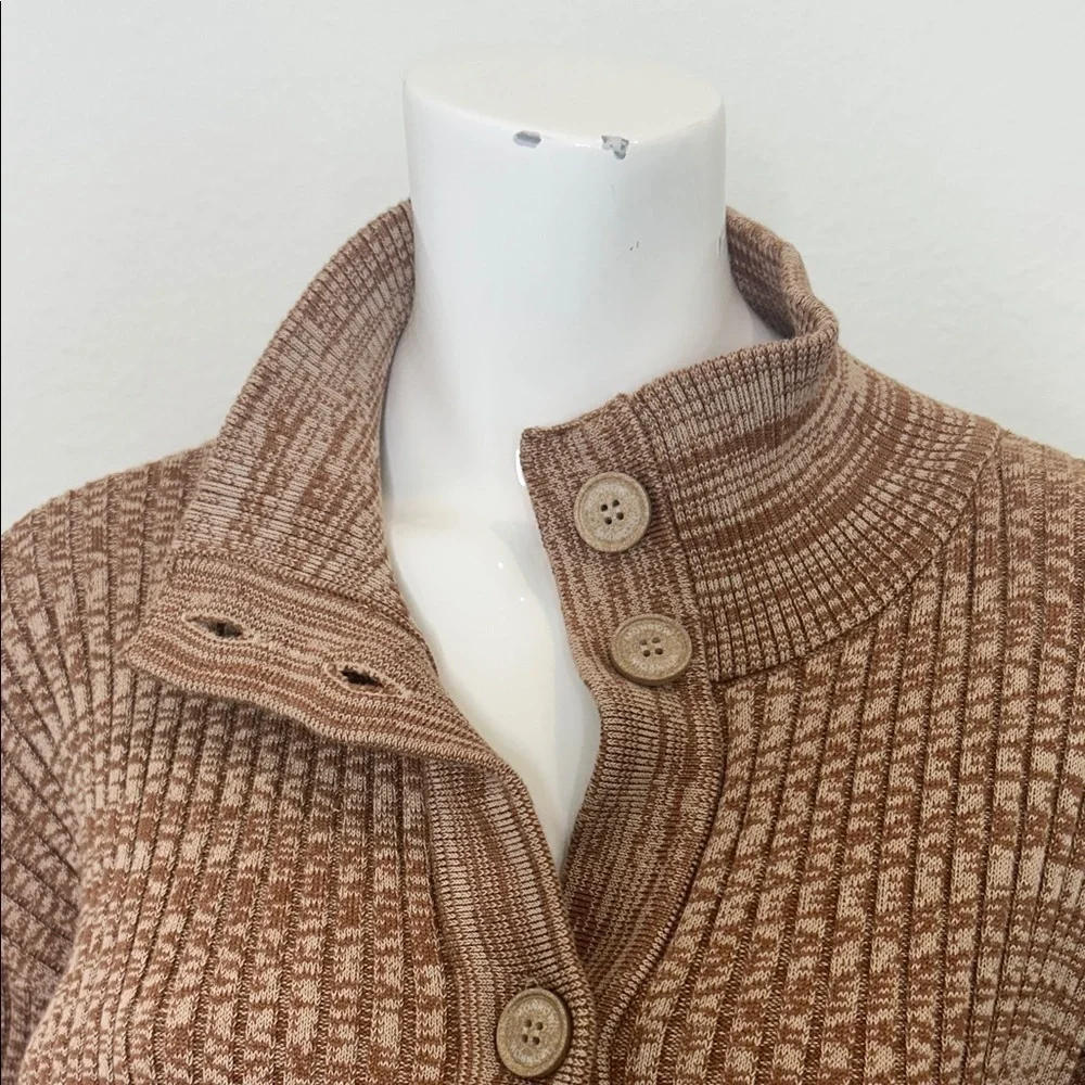 Monrow Brown Textured Knit Cardigan